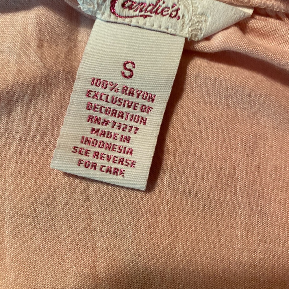 Candies Pink Floral Sequin Razorback Tank Top - Picture 4 of 4
